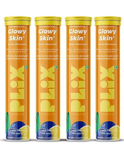 glowy skin effervescent with 500mg glutathione PLIX Tablets & Vitamin C | For Clear & Youthful Skin| Lemon | Pack of 4 Copper Peptide Hair Loss