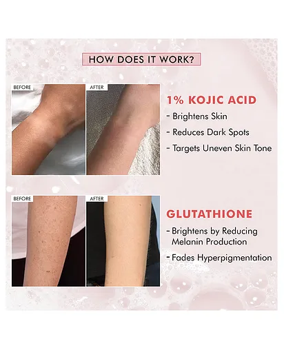 mCaffeine Brightening Tan Removal Soap - 1% Kojic Acid & Glutathione -Pack of 3x100g