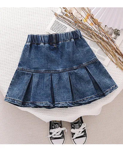 Buy Mark & Mia Denim Washed Skirt With Bear Embroidery - Blue for