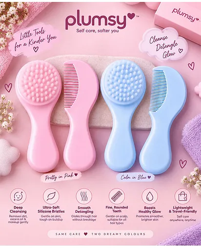 pink hair brush set