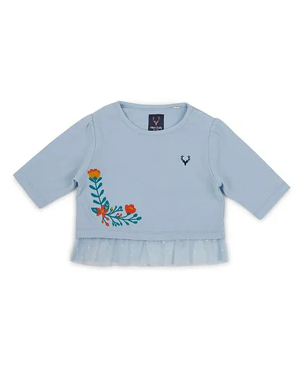 Buy Allen Solly Junior Full Sleeves Top Floral Embroidery - Light Blue for  Girls (6-9 Months) Online in India, Shop at  - 10005588