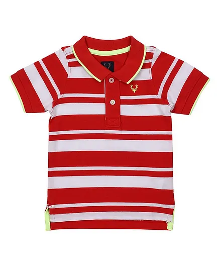 Allen Solly Junior Half Sleeves Tee Stripes - Red