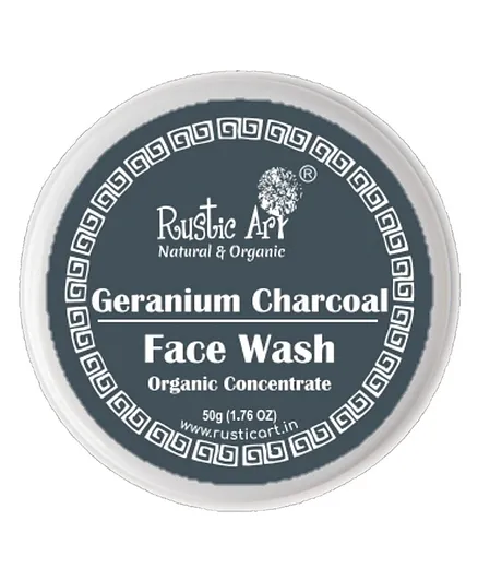 Rustic Art Organic Geranium Charcoal Face Wash Concentrate - 50 grams