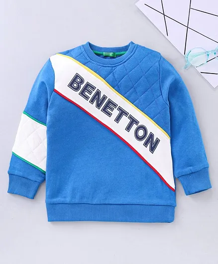 UCB Full Sleeves Sweatshirt Benetton Print - Blue