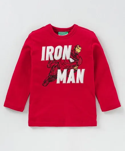 UCB Full Sleeve T-Shirt Iron Man Print - Bright Red