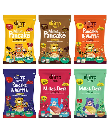 Slurrp Farm Healthy Breakfast & Snacks Pack of 6 - 50 gm each