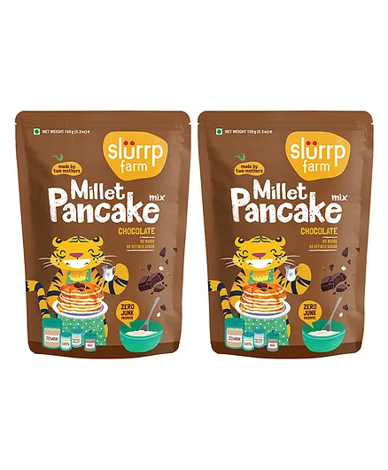 Slurrp Farm Chocolate & Supergrains Pancake Mix Pack of 2 - 150 gm each