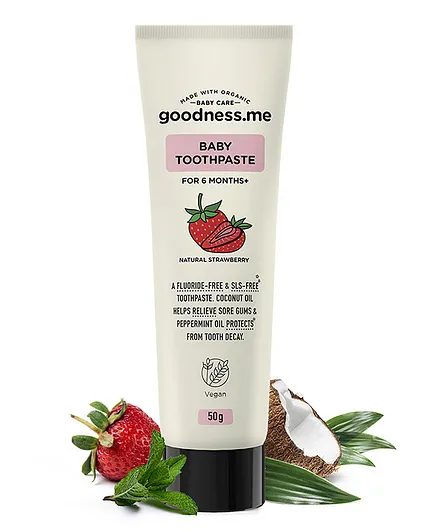Goodness.me Baby Toothpaste Natural Strawberry - 50 gm 