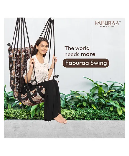 Faburaa Luxury Cubix  Swing Chair for Kids - Brown