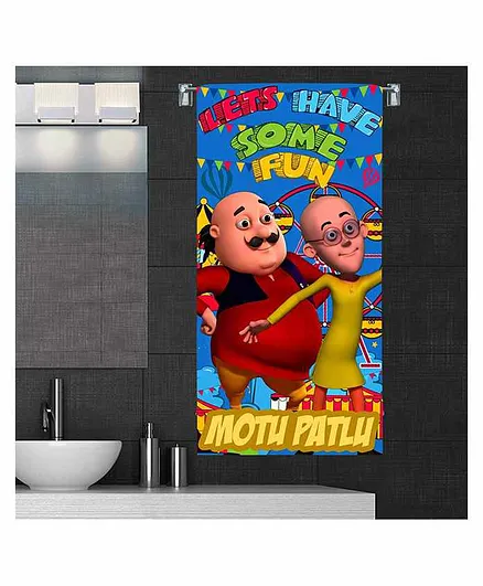 Buy Sassoon Motu Patlu Cartoon Printed Towel - Blue for Both (3-10 Years)  Online in India, Shop at  - 10053031