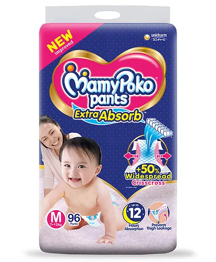 MamyPoko Extra Absorb Pant Style Diapers Medium - 96 Pieces