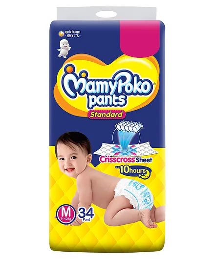 MamyPoko Pants Pant-Style Diaper- Standard- 34 pieces- Medium (M) Size