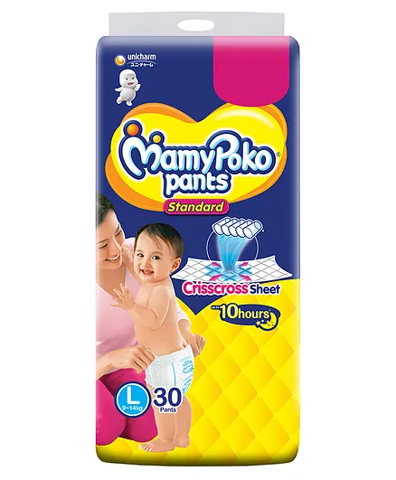MamyPoko Pants Pant-Style Diaper- Standard- 30 pieces- Large (L) Size