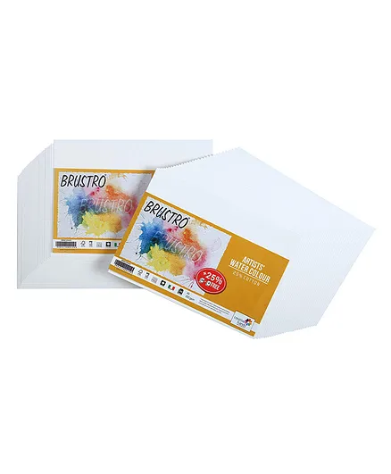 Brustro Artist 25% Cotton Watercolour Cold Pressed Pack of 2 Sheets - 30 Sheets each