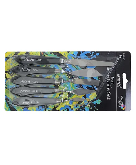 Brustro Artists Palette Knives Set of 5 - Black