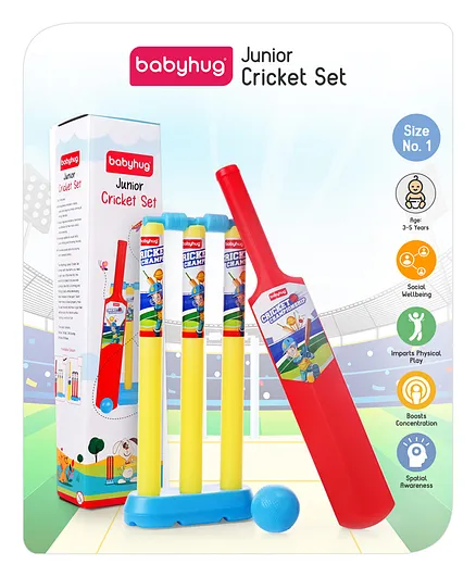Babyhug Junior Cricket Set - Red Yellow 
