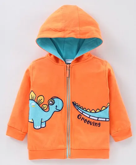 Babyoye Full Sleeves Sweatshirt Dino Print - Orange