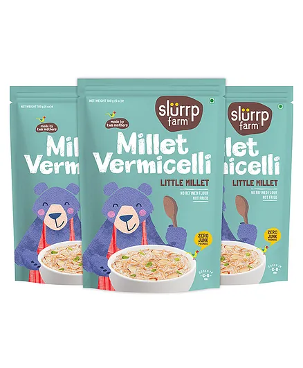 Slurrp Farm Little Millet Vermicelli Pack of 3 - 180 gm Each