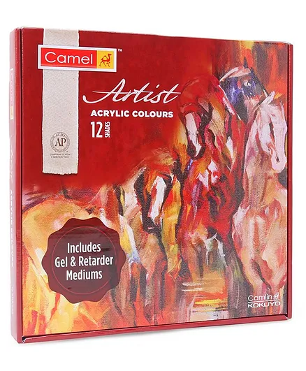 Camel Artist Acrylic Colours 12 Shades - 40 ml Each