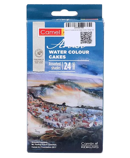 Camel Artist Water Colour Cake Pack of 24 shades - Multicolor