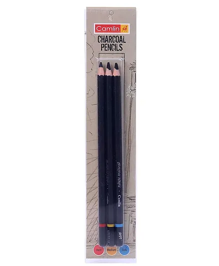 Camlin Charcoal Pencils Pack of 3 - Black