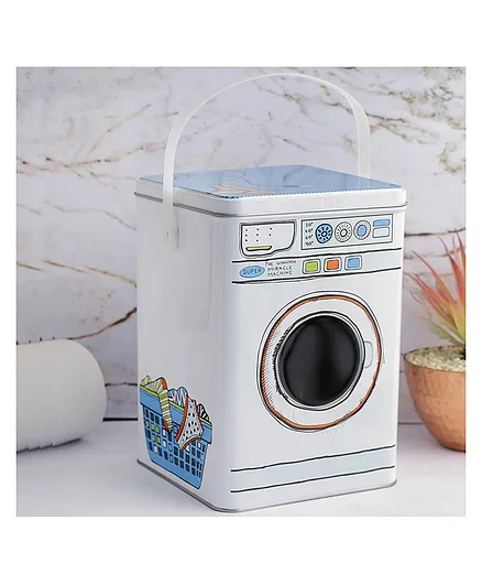 A Vintage Affair Washing Machine Detergent Powder Storage Tin - White