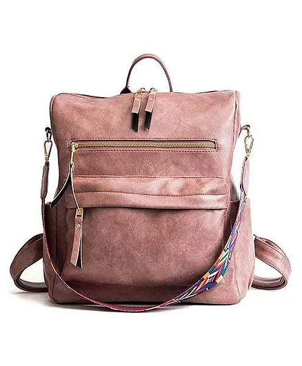 MOMISY Vintage Waterproof Leather Handbag - Pink