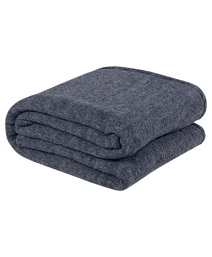 BSB Home Woolen Blanket Glacial All Season Polar Fleece Double Bed Blanket - Grey