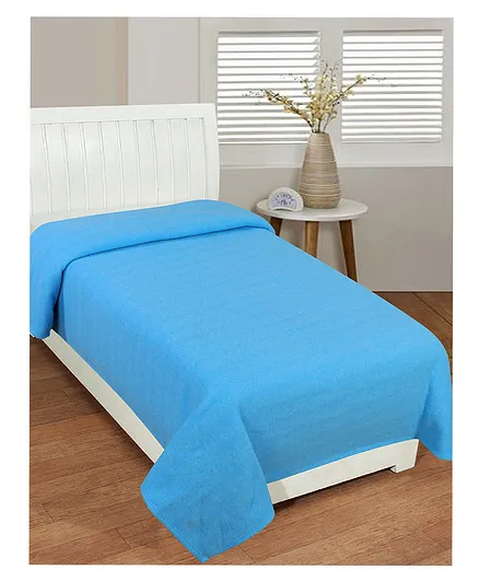BSB Home Woolen Blanket Glacial All Season Polar Fleece Double Bed Blanket - Blue