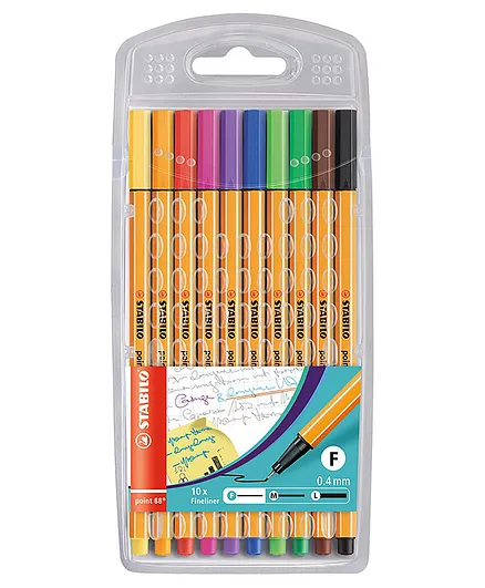 STABILO point 88 Fineliners Pack of 10 - Multicolour