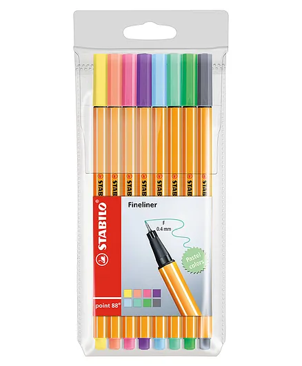 STABILO point 88 Pastel Shades Fineliners Pack of 8 - Multicolour