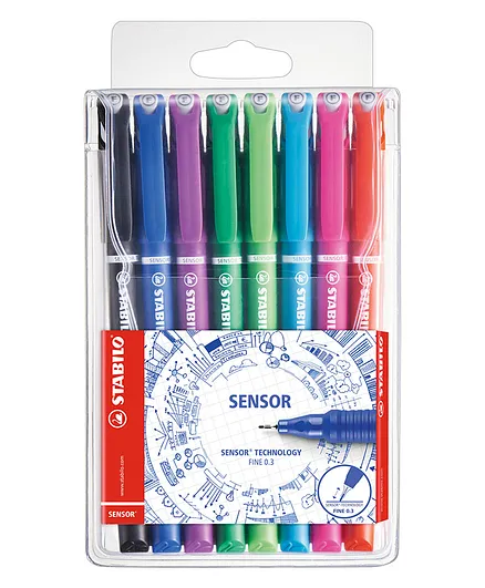 Stabilo Sensor F Balls Pens Pack of 8 - (Ink Colour May Vary)