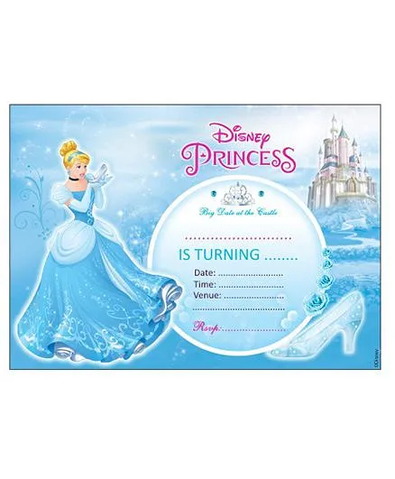 Disney Cinderella Invitations Cards With Envelope - Pack of 10