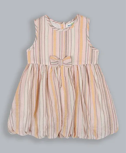 ShopperTree Sleeveless Striped Dress - Peach