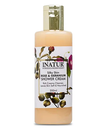 Inatur Rose & Geranium Shower Cream - 200 ml