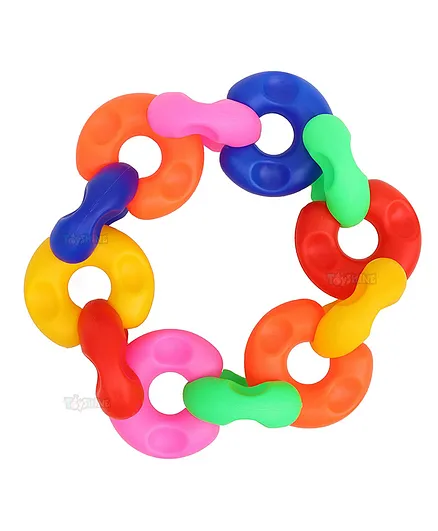 Toyshine Chain Shape Building Blocks Set Multicolour - 12 Pieces