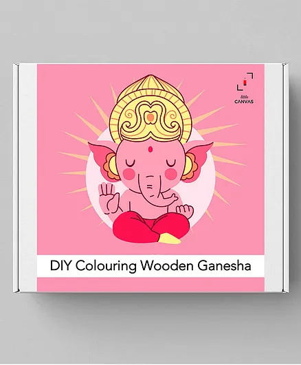Little Canvas DIY Colouring Wooden Ganesha Activity Box 19 Pieces - Multicolor