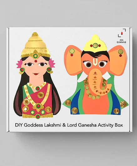 Little Canvas DIY Goddess Lakshmi and Lord Ganesha Activity Box - Multicolour