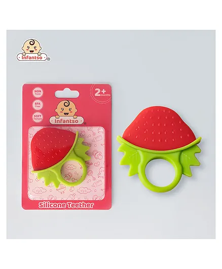 Infantso Silicone Watermelon Shape Teether - Red