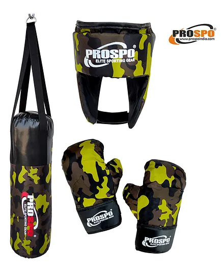 PROSPO Army Print Junior Boxing Set - Multicolour