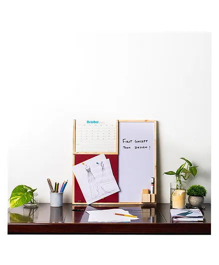IVEI Whiteboard and Pinboard with Planner - Wine