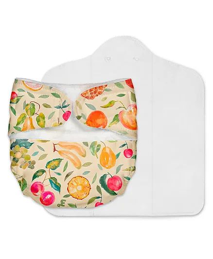 SuperBottoms Newborn UNO - Reusable cloth diaper + 1 Dry Feel Pad - Fruit Burst