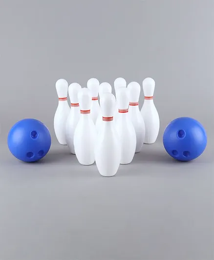 Little Fingers Small Bowling Set 12 Pieces - Blue White