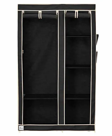Fabura Double Door Collapsible Wardrobe With Hanging Compartment - Black