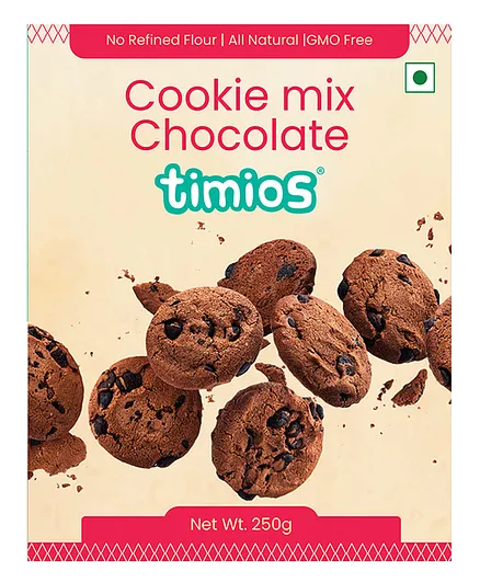 timios Eggless No Maida Instant Chocolate Cookie Mix with Choco Chips - 250 g