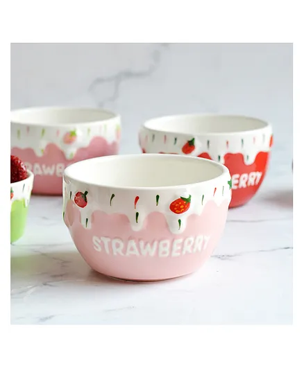Nestasia 1 Ceramic Strawberry Side Bowl Light Pink - 440 ml