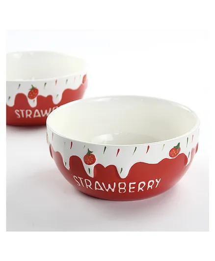 Nestasia 1 Ceramic Strawberry Design Large Serving Bowl Red - 1300 ml