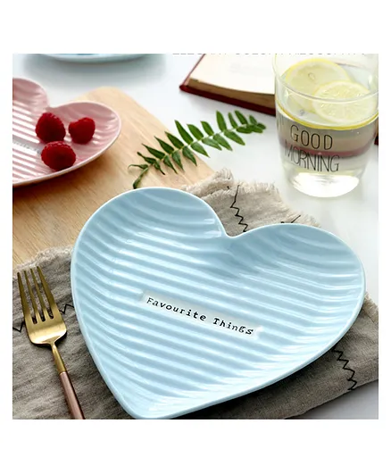 Nestasia 1 Small Ceramic Heart Shaped Starter Plate - Blue
