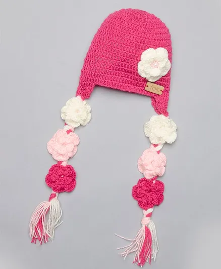 The Original Knit Handmade Braided Cap - Magenta