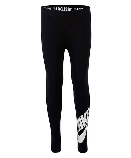 Nike Capri Logo Print Full Length Leggings - Black